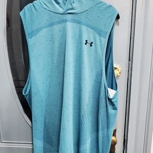 Mens NWT Under Armour Teal Tank with Hood